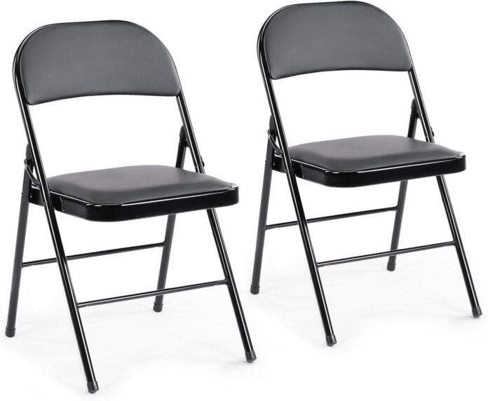 DUMOS 2 Pack Leather Padded Folding Chair – what you notice