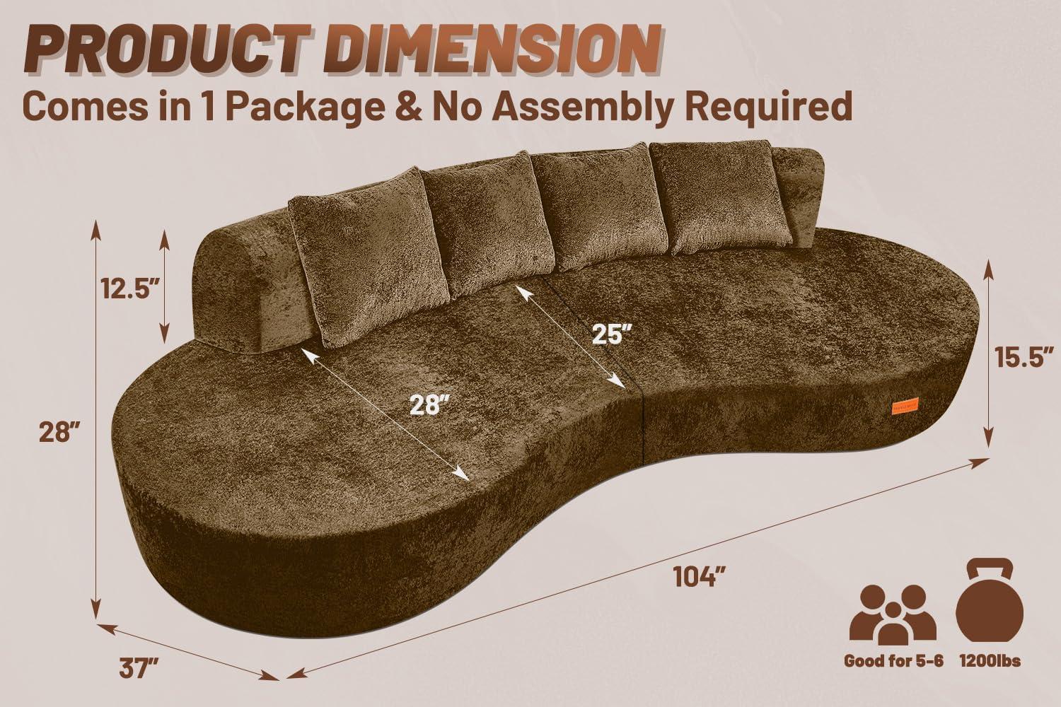 HABUTWAY 104'' Modular Sectional Sofa: it fits your space