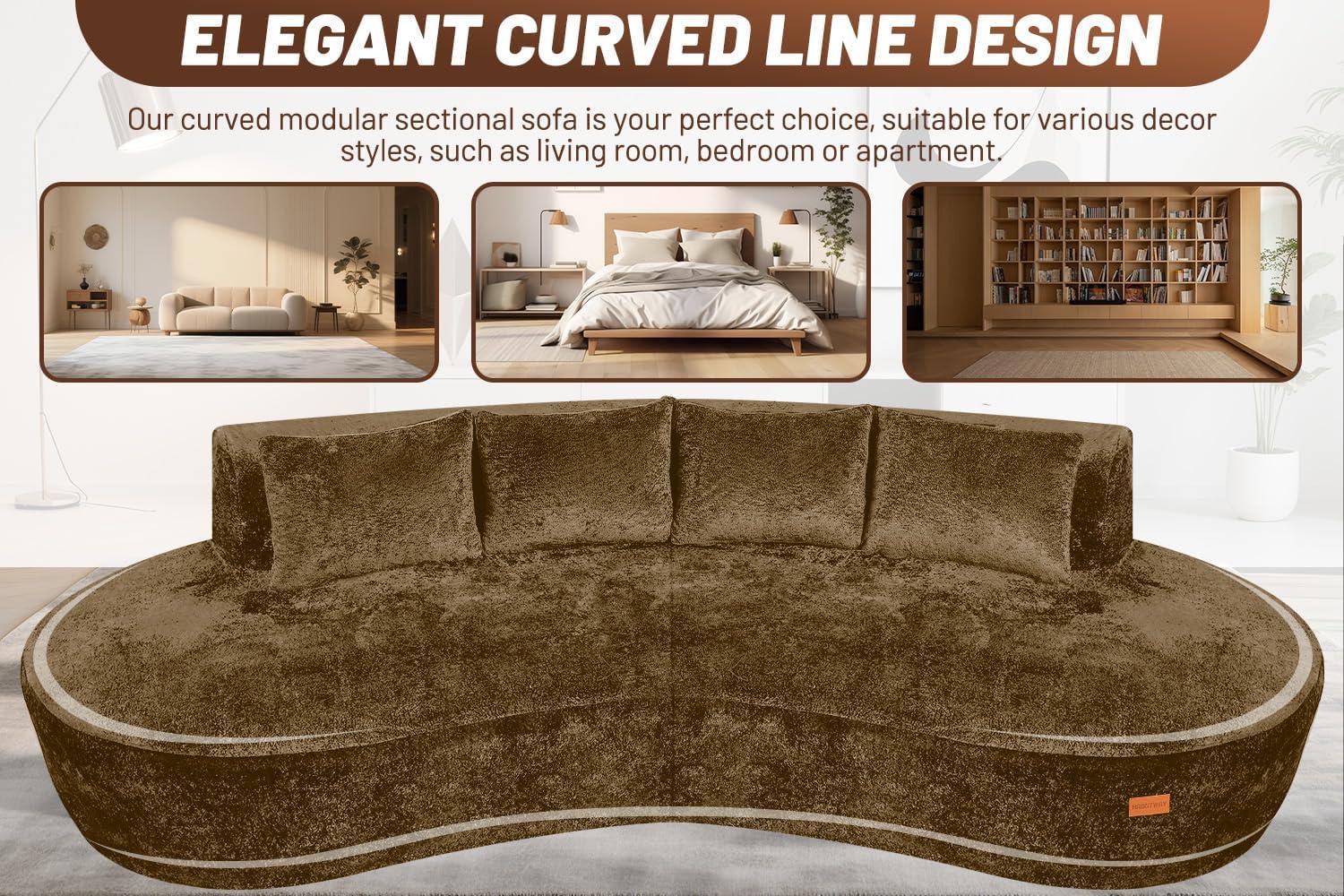 HABUTWAY 104'' modular ⁤Sectional Sofa: it fits​ your ⁤space