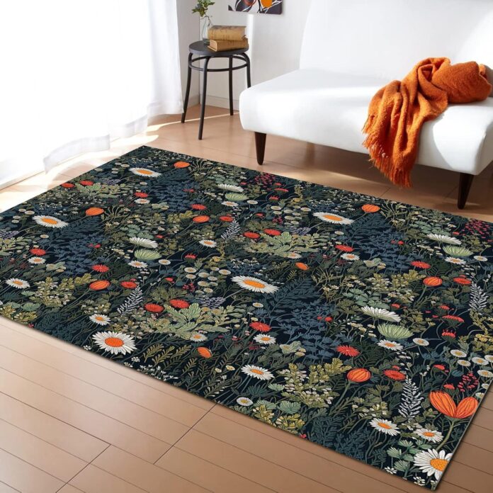 Ocomster Flower Rectangle Large Area Rug Your Daisy Mat