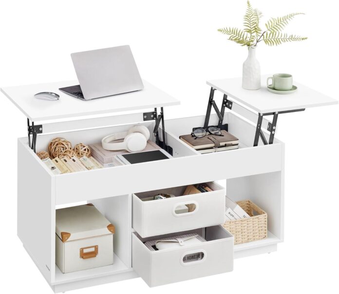 Vasagle Ulct210w01 Lift Top Table That Adapts To Your Sofa