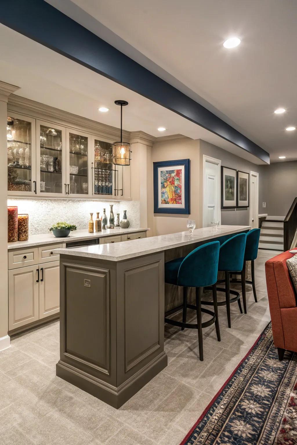 A mix of colors breathes life into your dry bar.