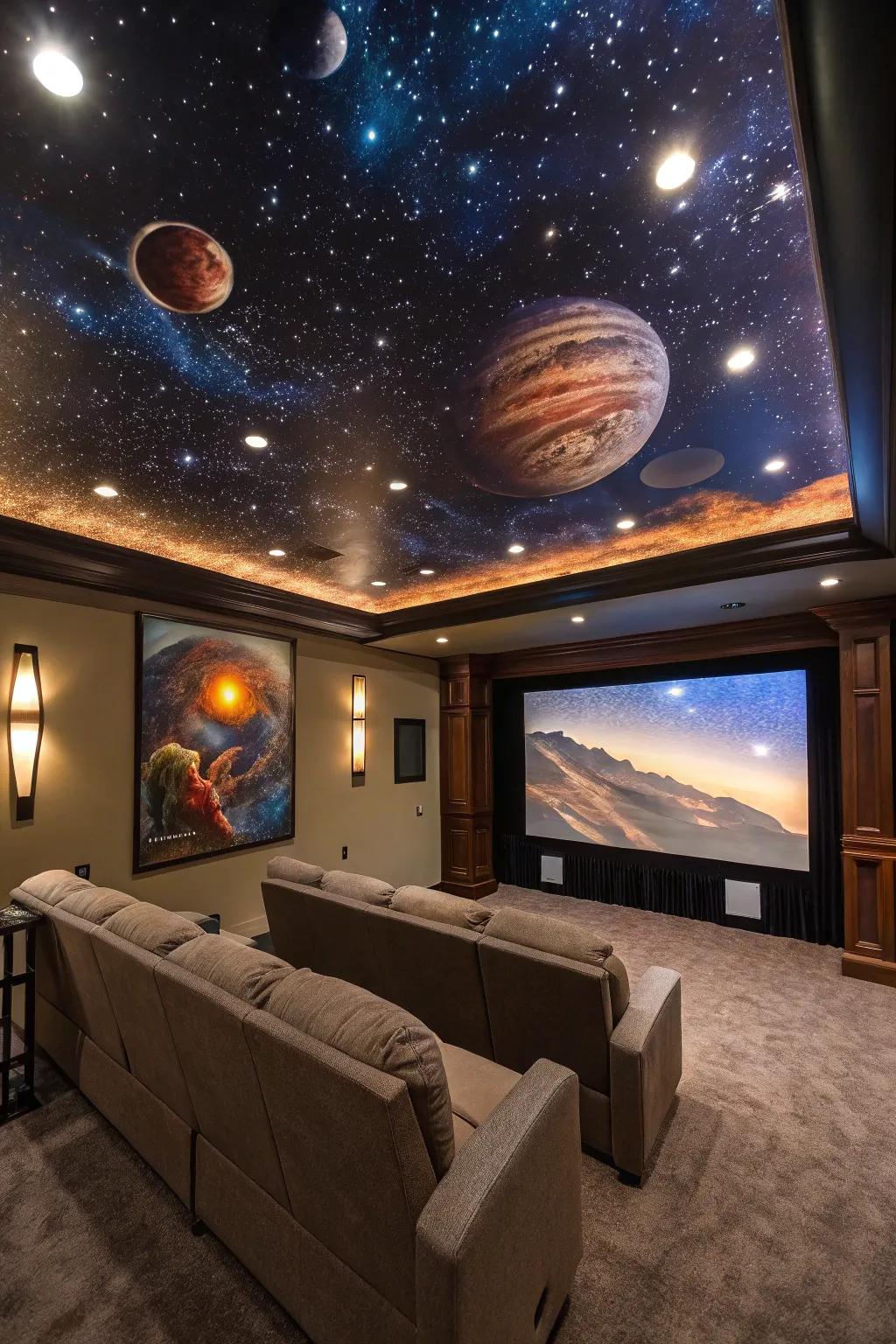 Add personality with themed ceiling decor.