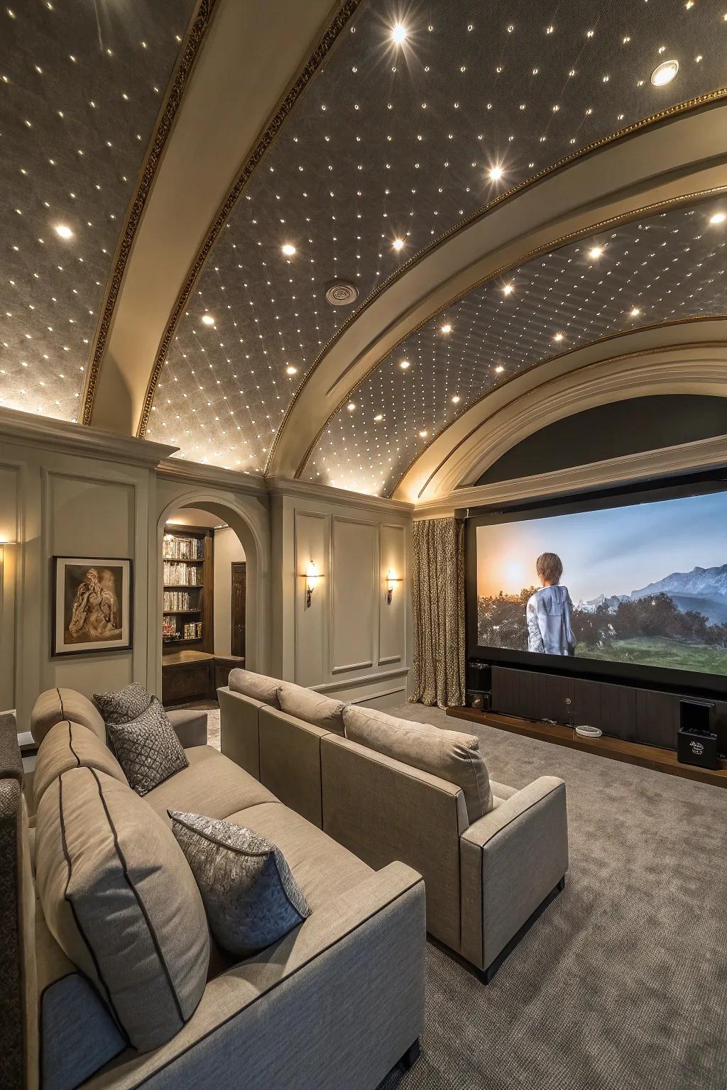 Blend style and sound with curved ceilings.