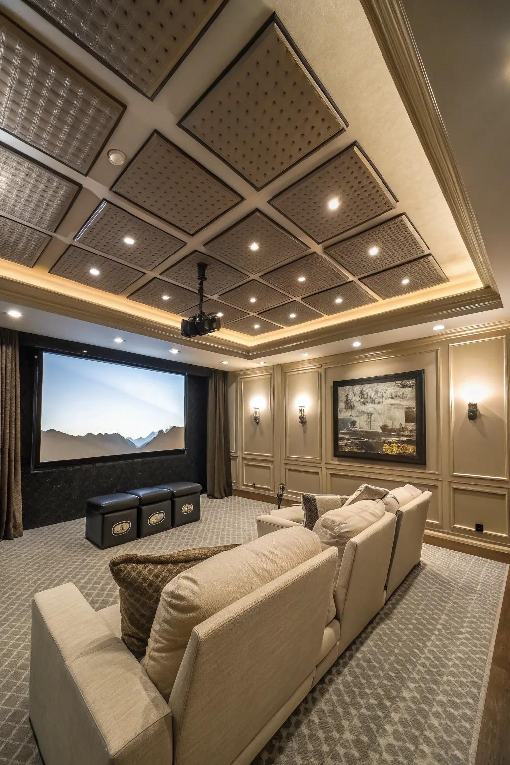 Enhance acoustics and style with hanging panels.