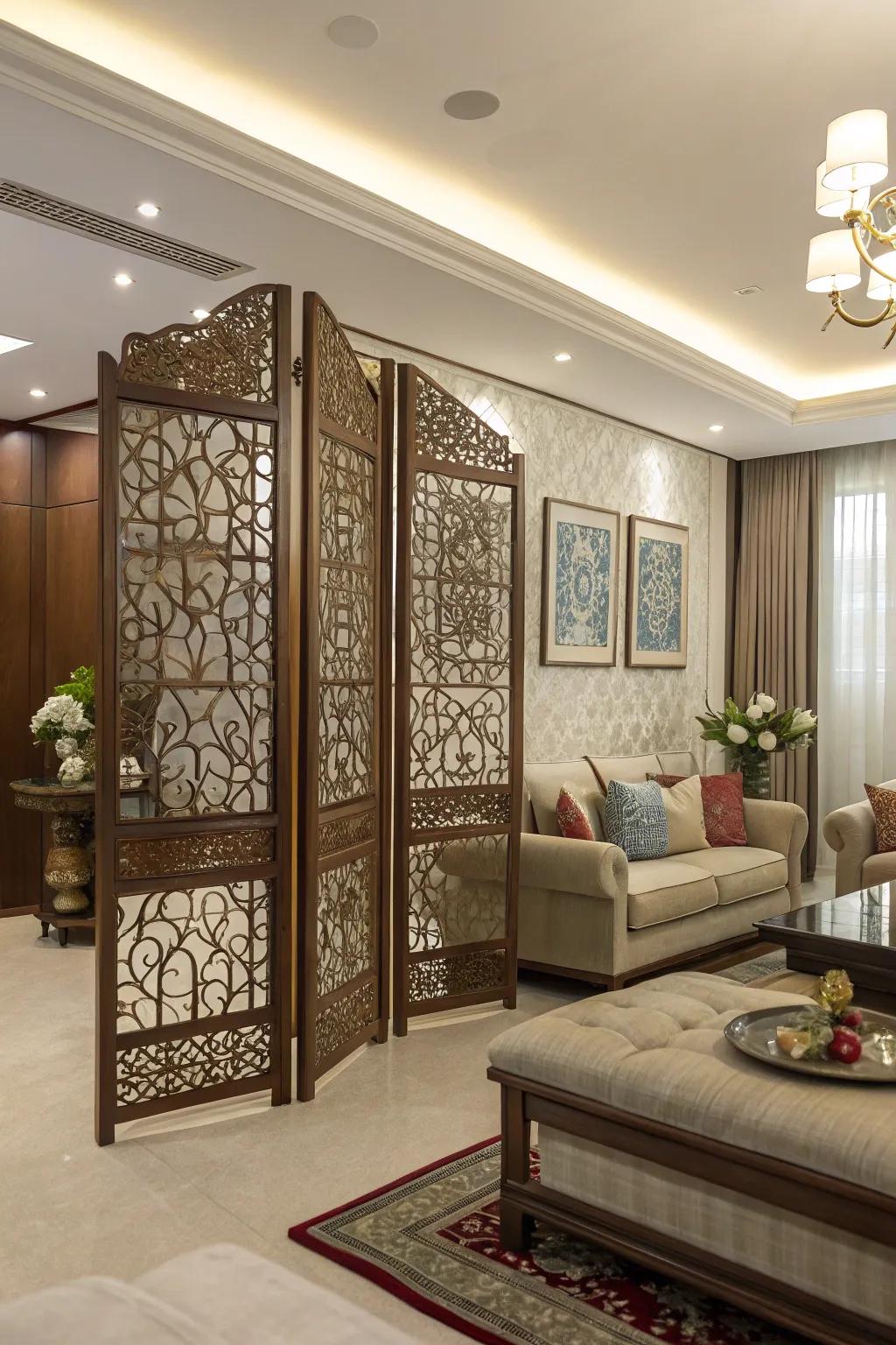 Create intimate zones with a stylish partition.