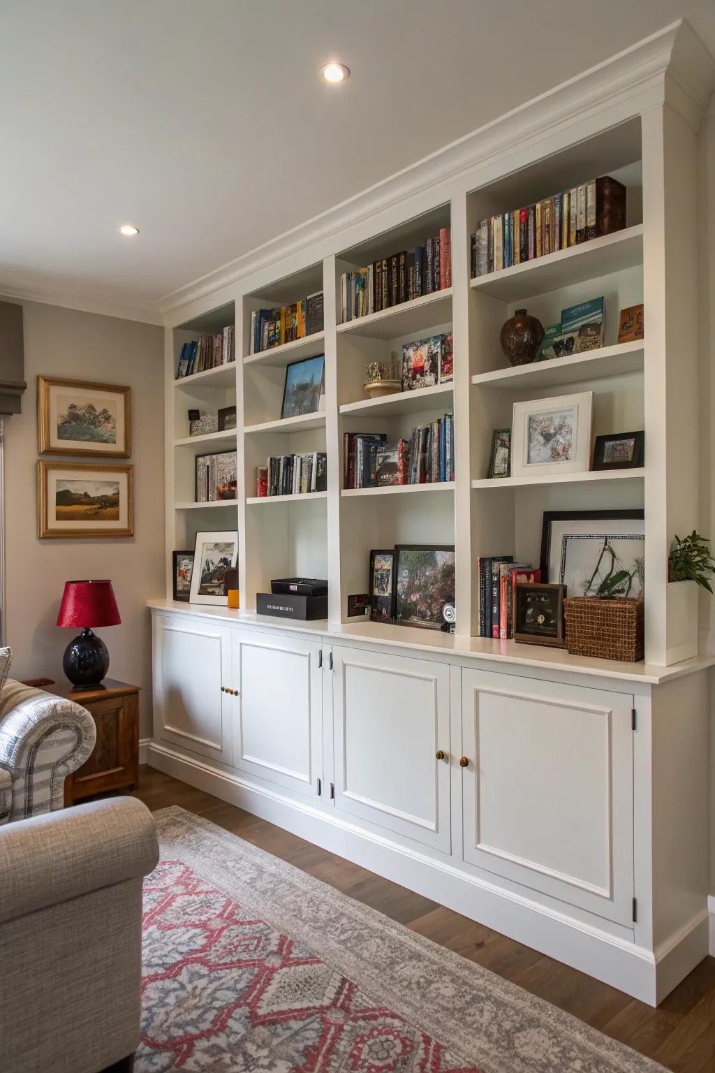 Maximize storage and style with built-in shelves.