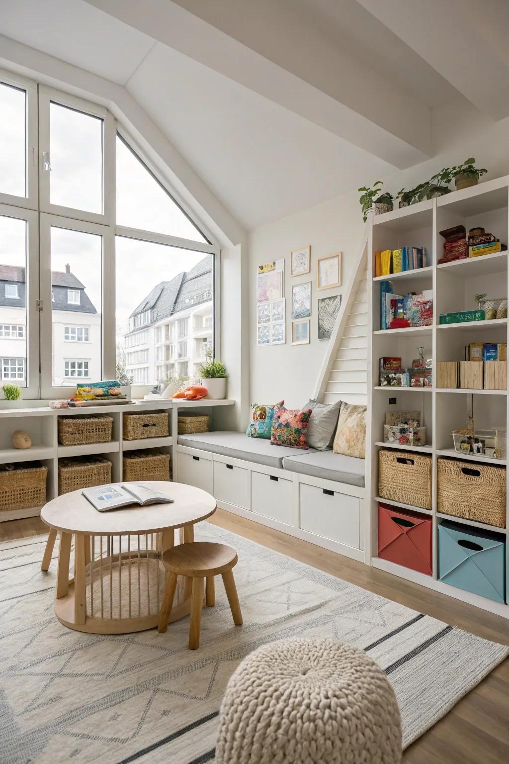 Multi-functional furniture combines style with practicality.