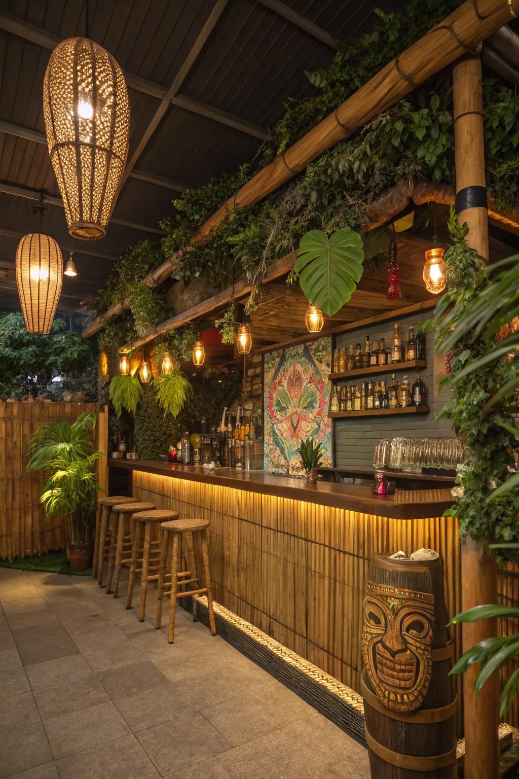 Transform your man cave into a tropical tiki bar.
