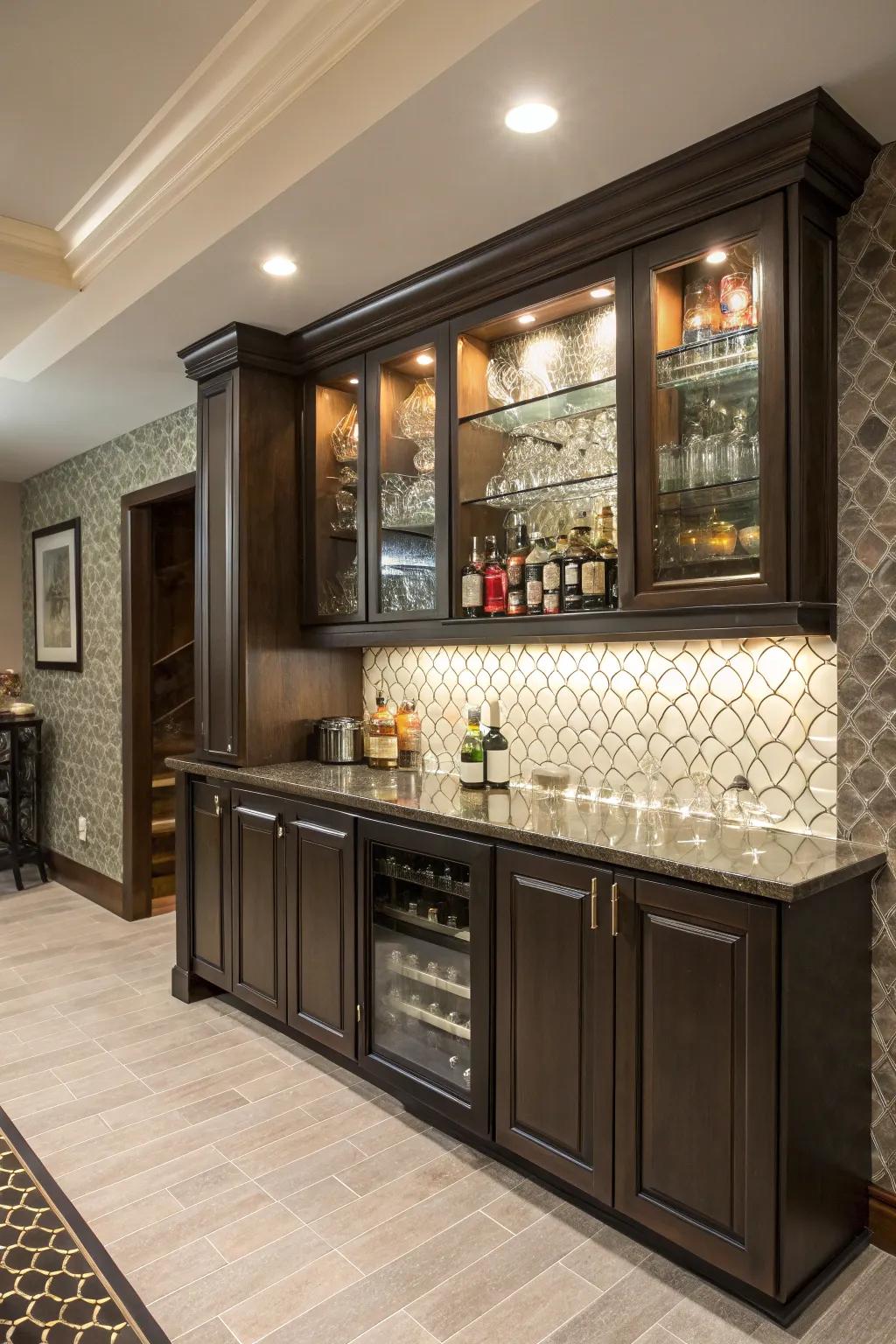 A creative backsplash makes a bold statement.