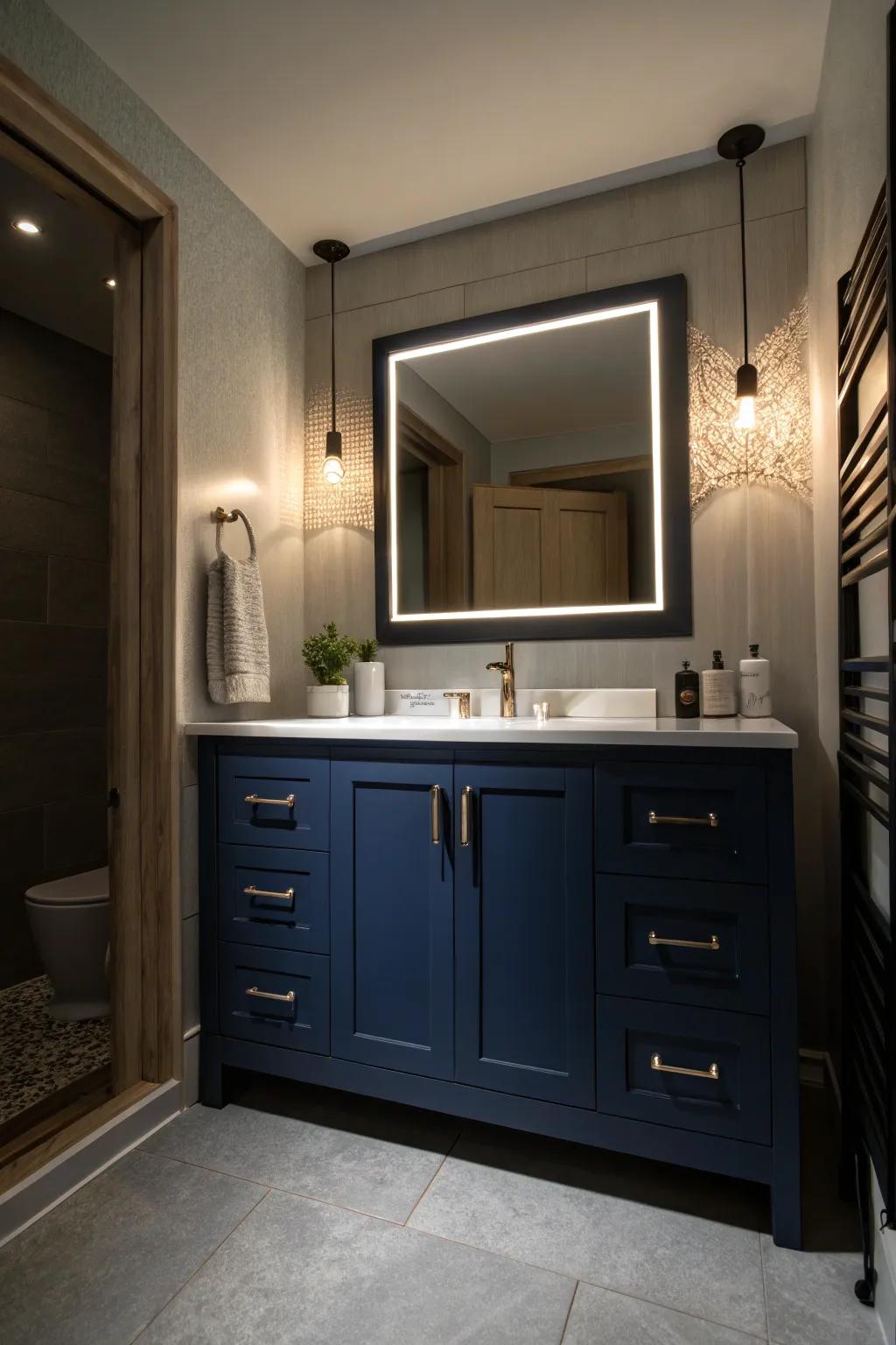 Ambient lighting creates a warm atmosphere.