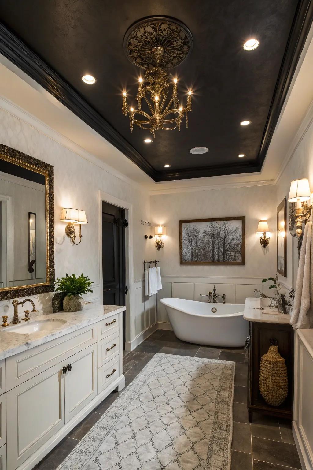 A statement ceiling adds depth and sophistication.