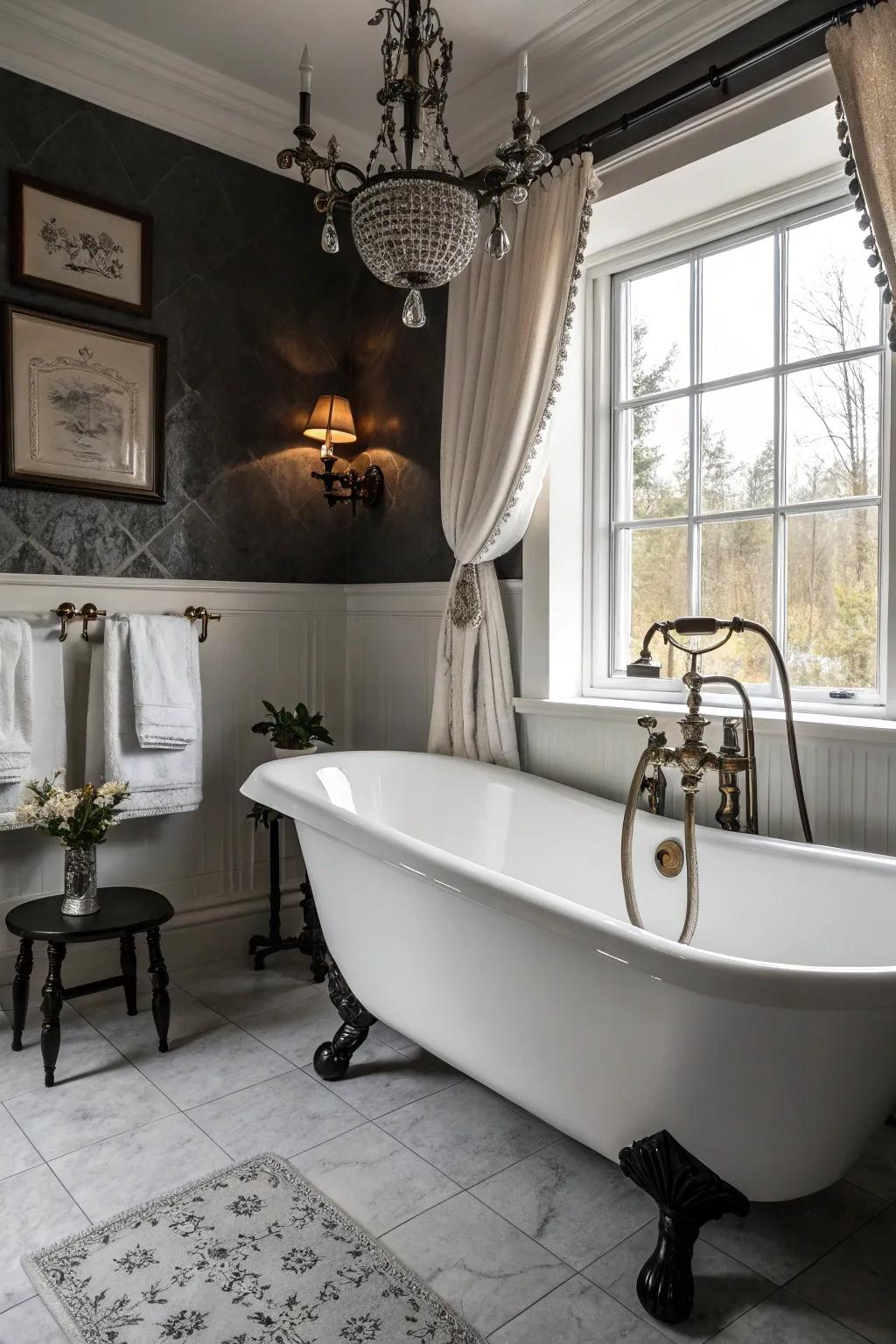 Vintage elements infuse the space with charm.