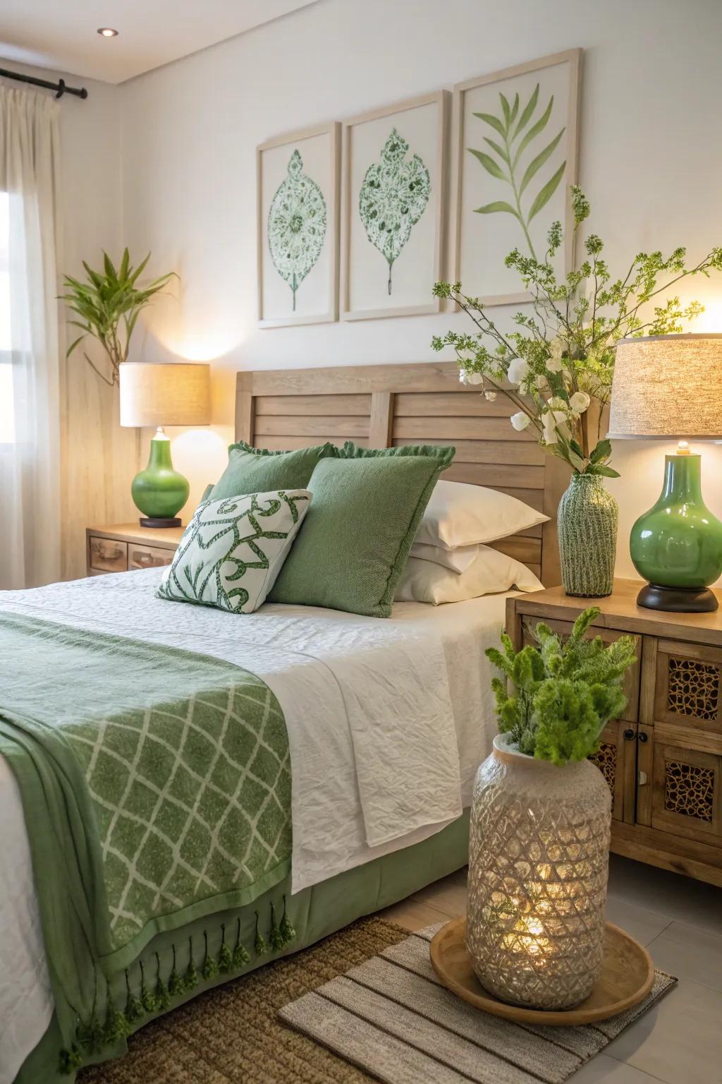 Green accents add color without permanent changes.