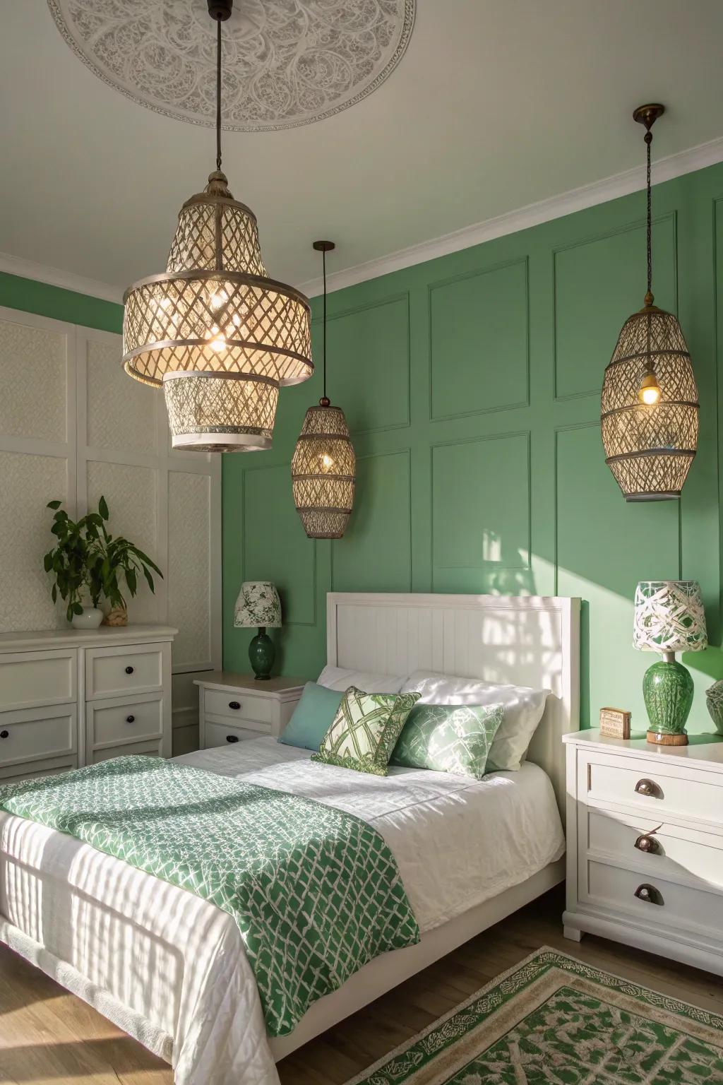 Creative lighting adds mood and highlights design features.