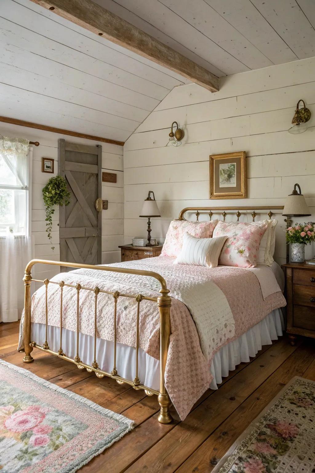 Brass details add classic elegance.