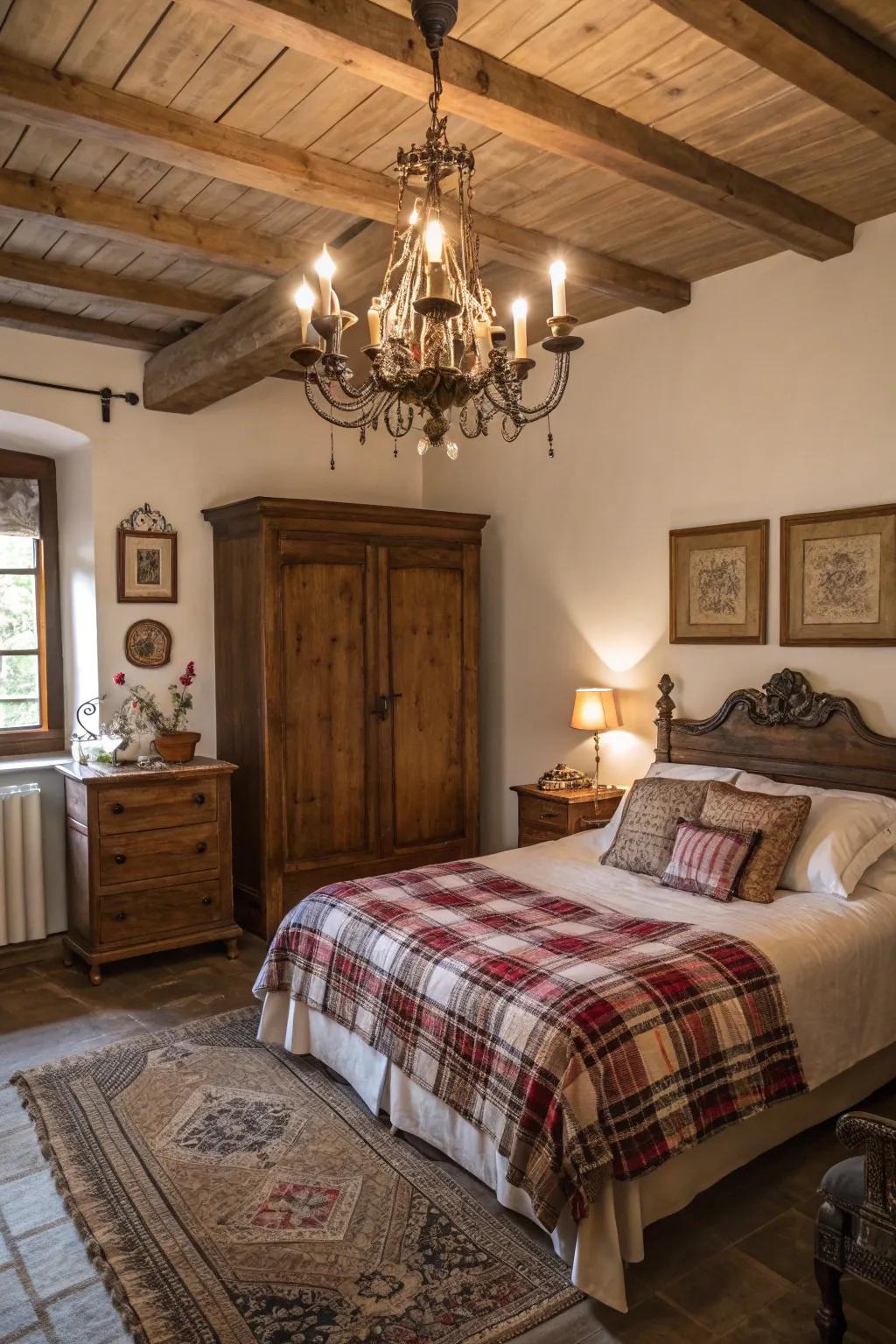 Chandeliers add romantic ambiance.