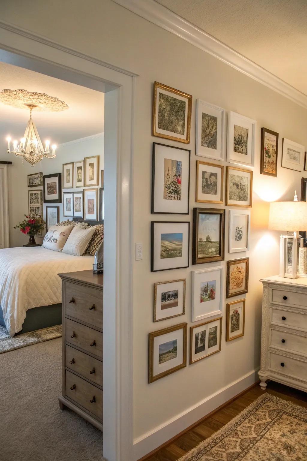 A gallery wall adds depth and interest to any corner.