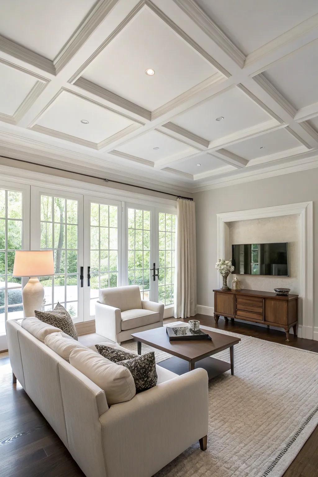 Minimalist ceiling design promotes serenity and simplicity.