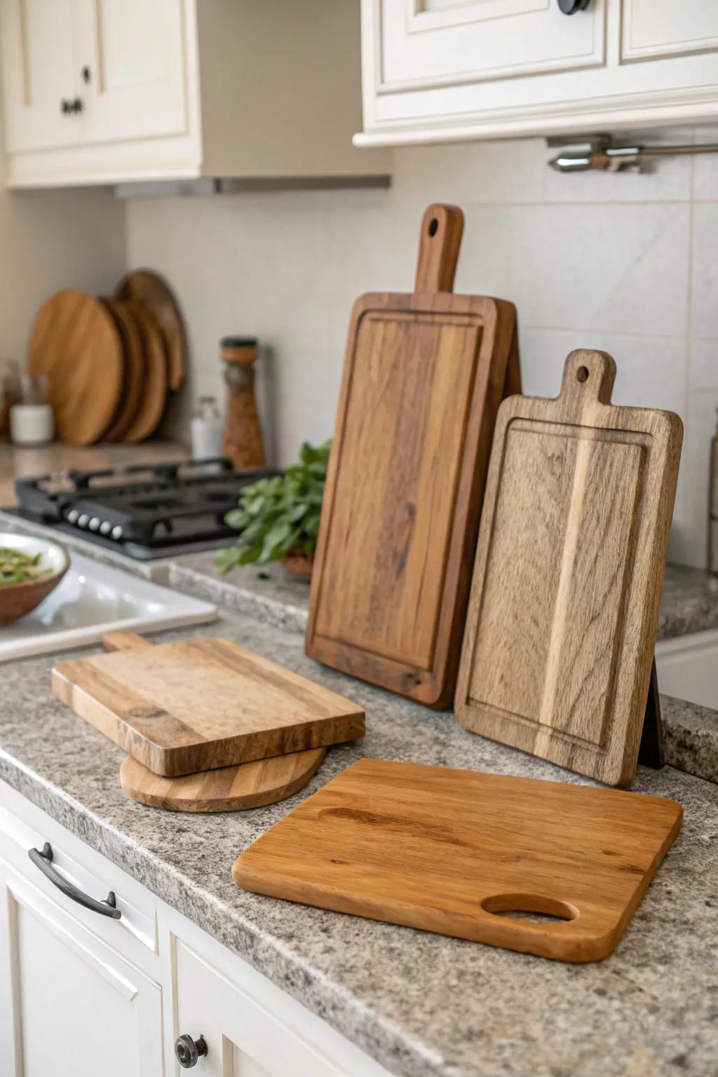 Natural elements like wood and stone bring warmth and comfort to kitchens.