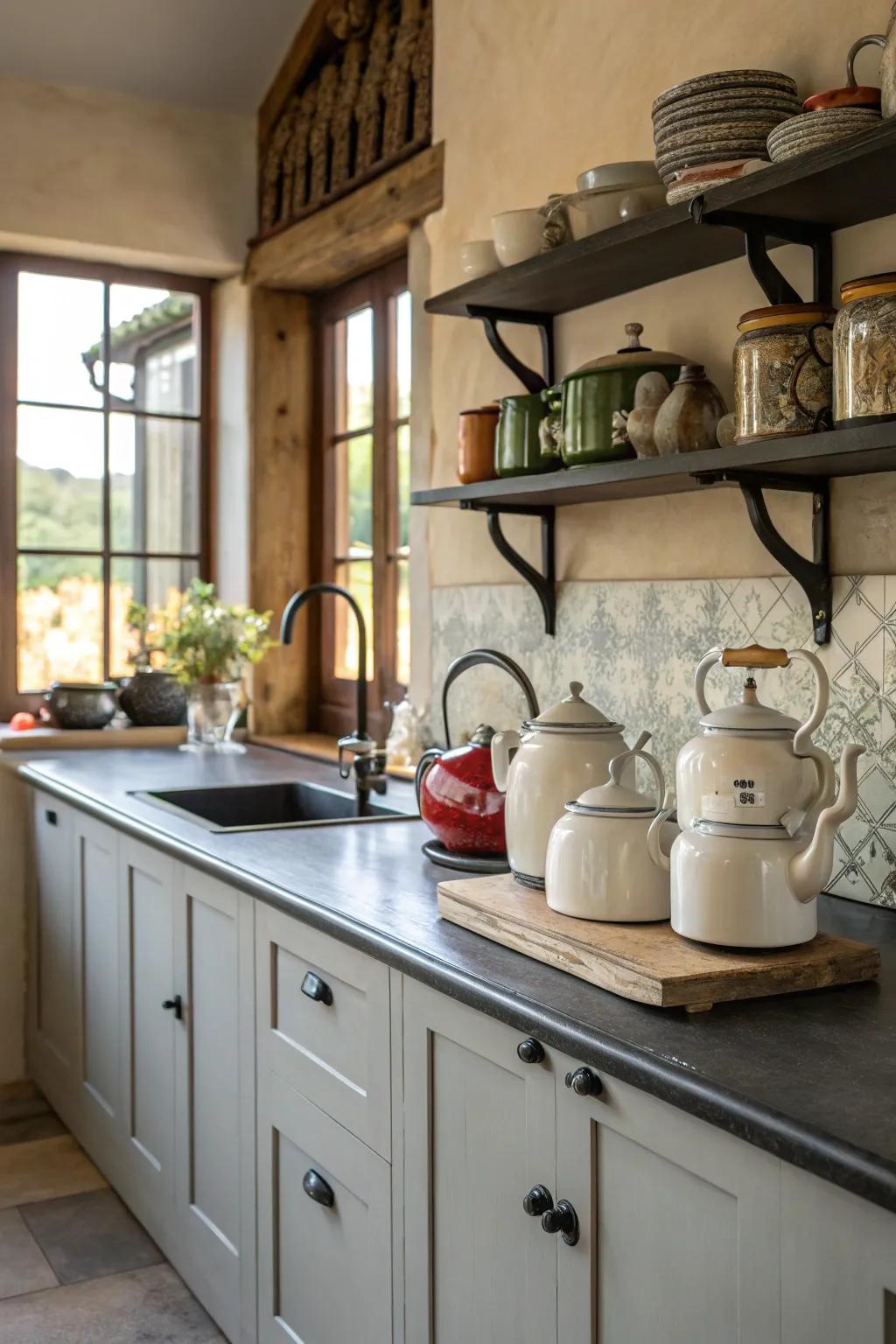 Eclectic decor creates a kitchen full of stories and personality.