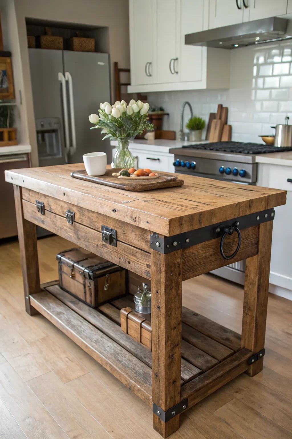 Restored antiques add depth and character to your kitchen.