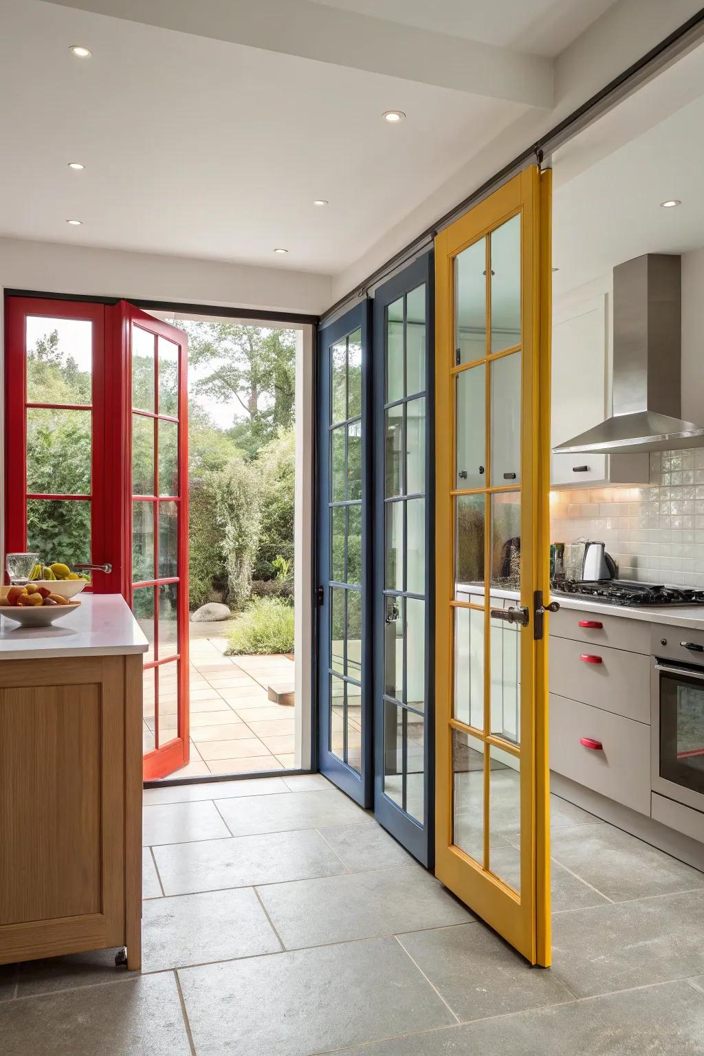 Use vivid frame colors to make your bifold doors stand out.