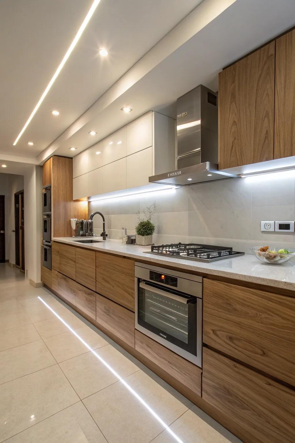 Illuminated handles enhance both style and functionality.