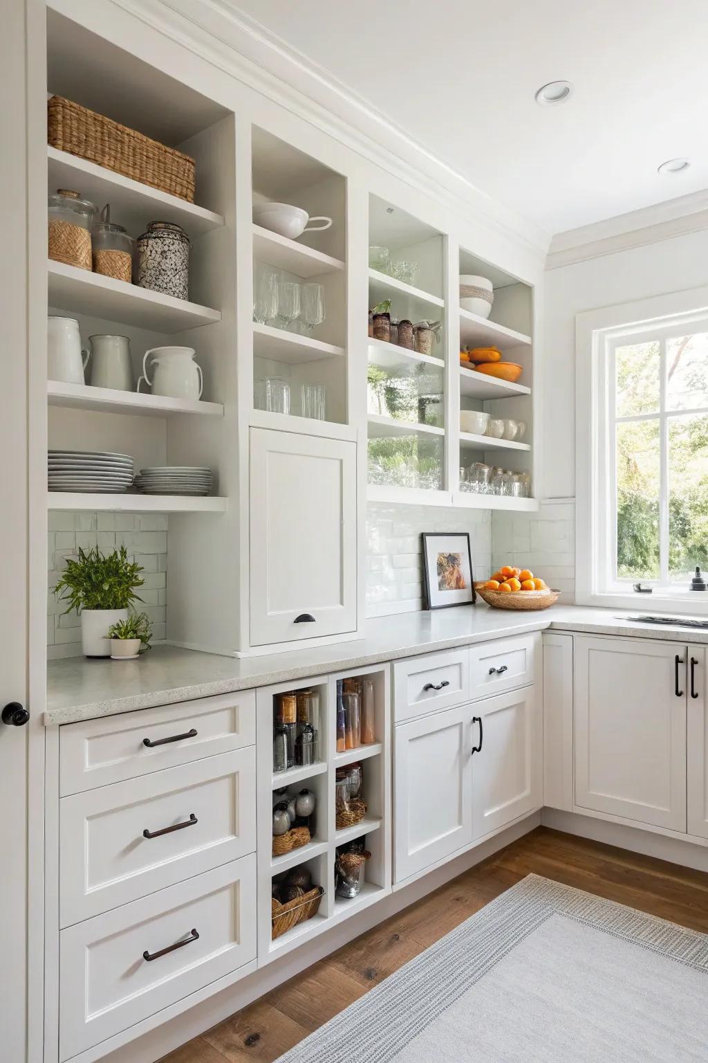 Smart storage maximizes kitchen efficiency.