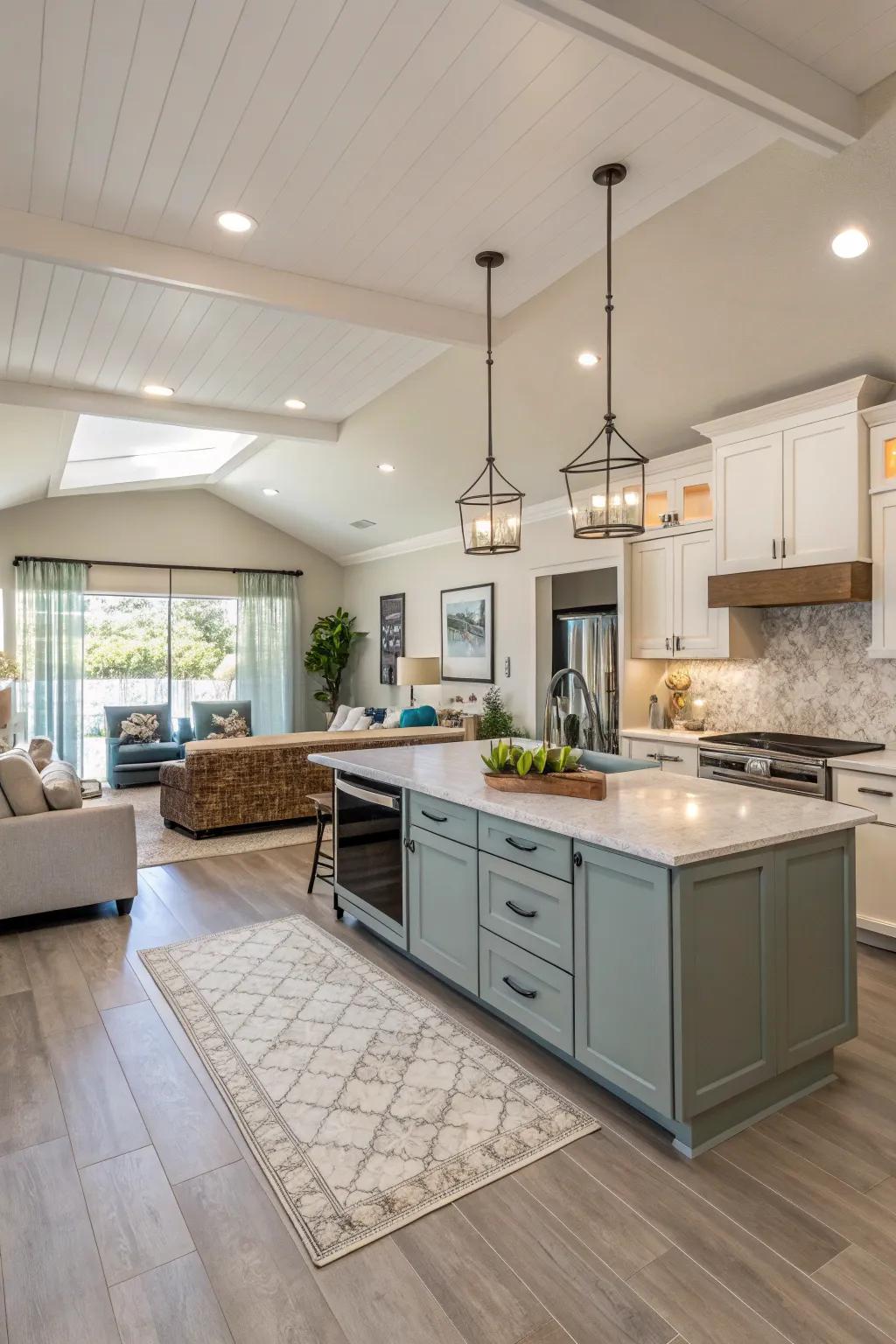 Open-plan kitchens foster connection and a spacious feel.