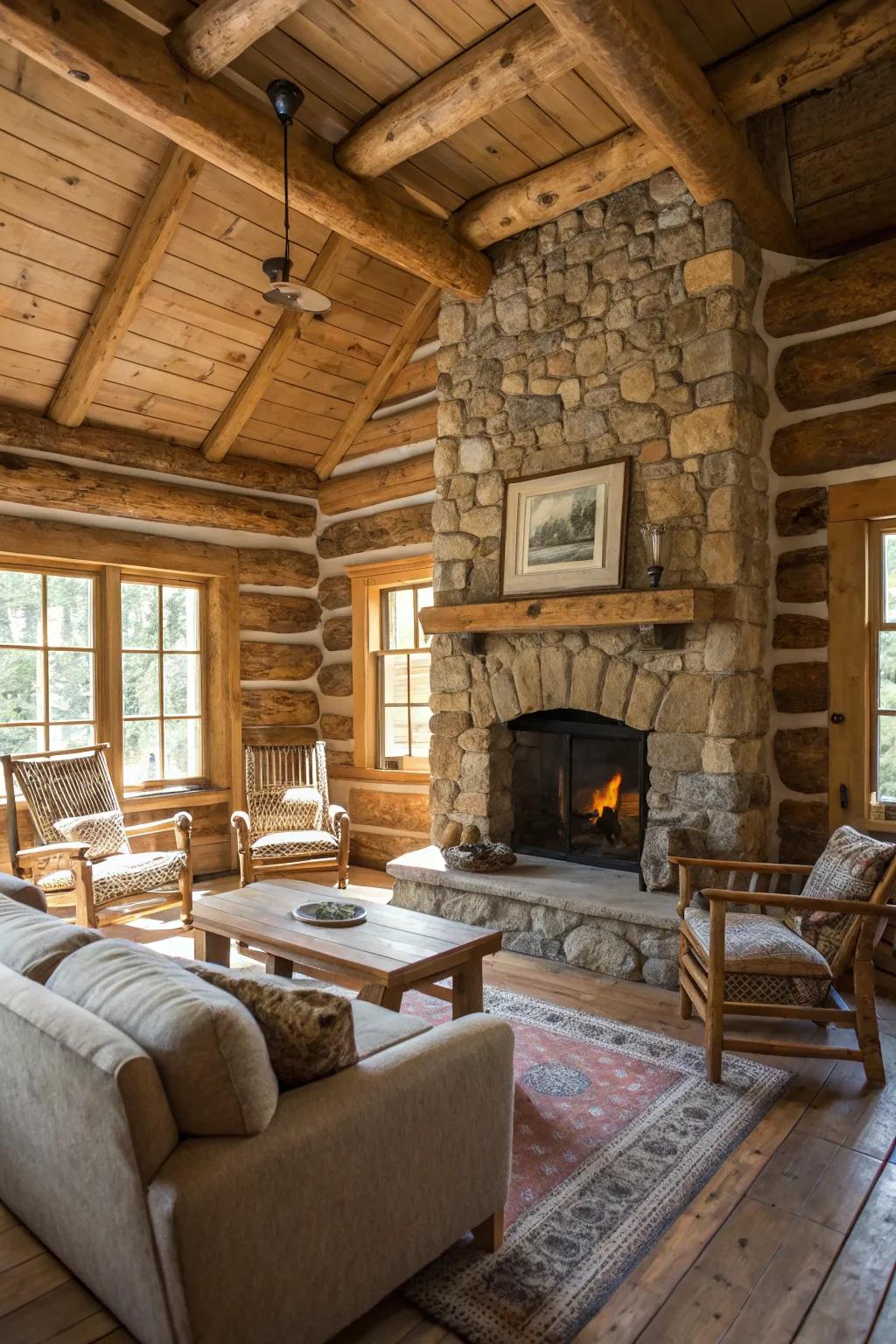 Traditional hideaway aesthetic delivers countryside charm to this lounge.