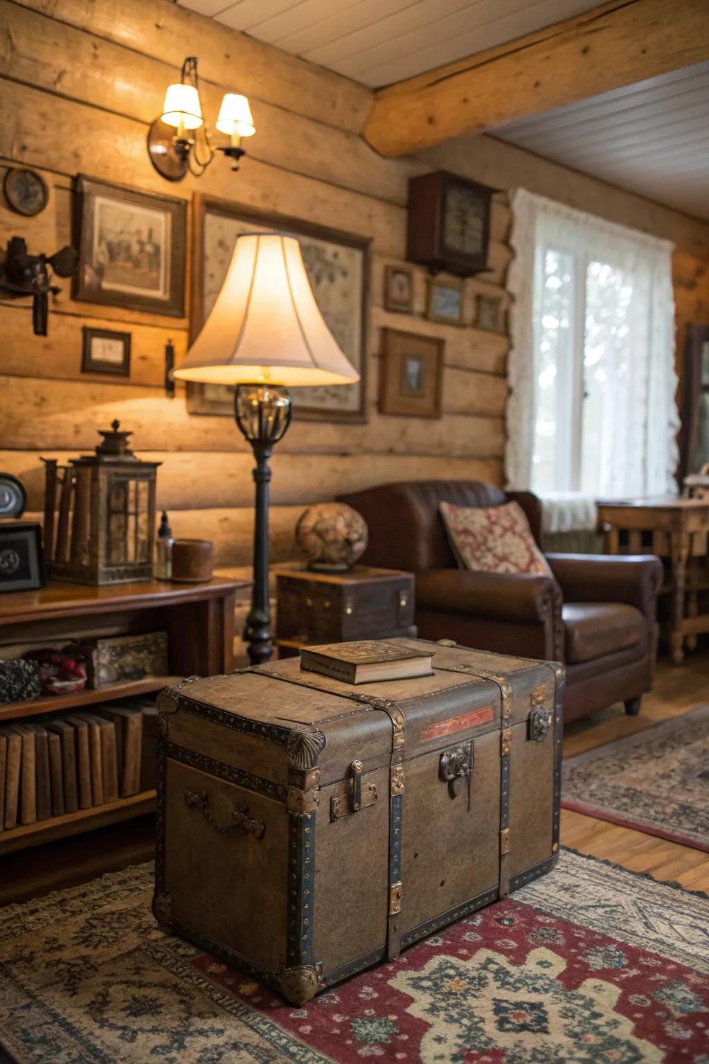 Age-old décor items append appeal and a nostalgic vibe to this hideaway space.