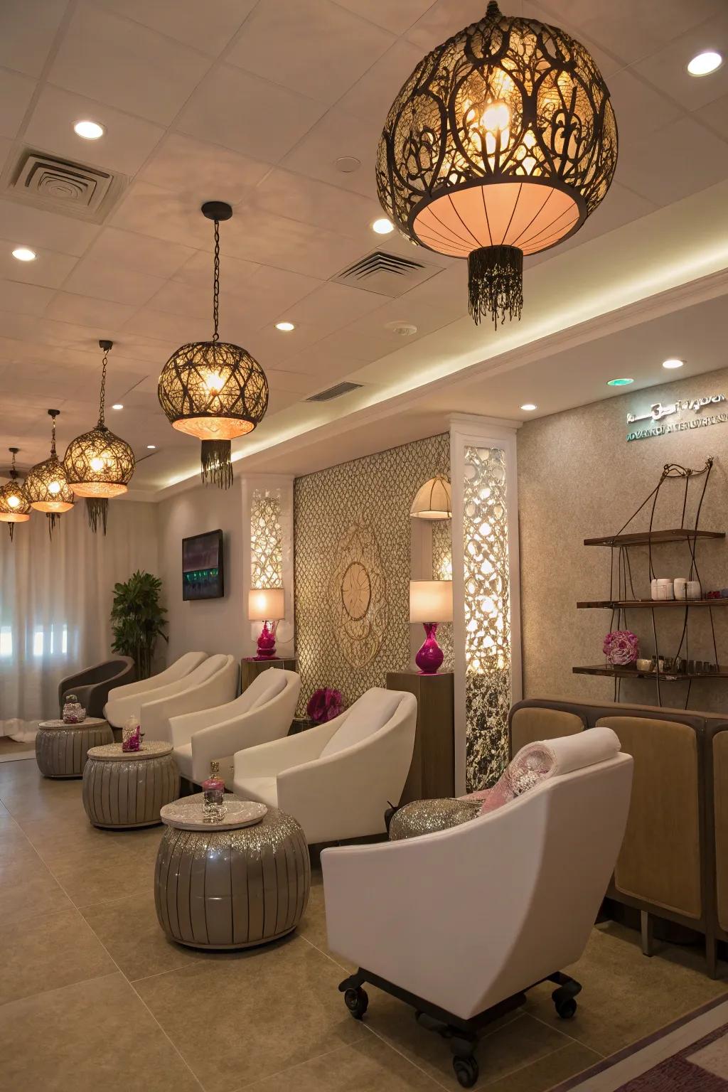 Creative illumination functioning as both decoration and lighting.