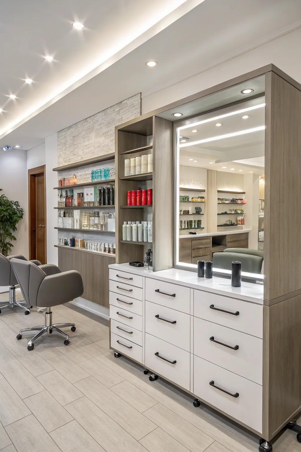 Creative storage boosting efficiency and neatness.