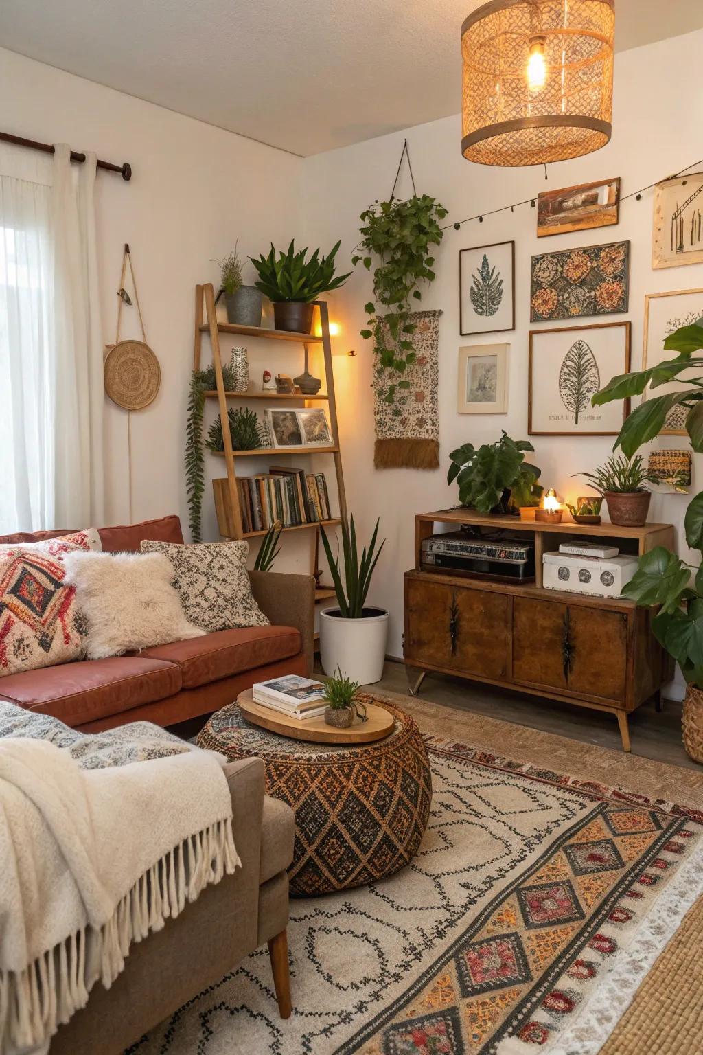 Classic meets modern in a bohemian setting.
