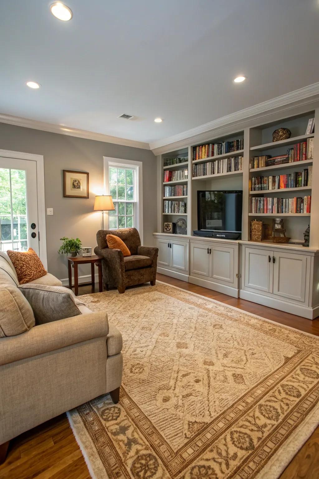 A well-chosen rug can define spaces and add warmth to your living room.