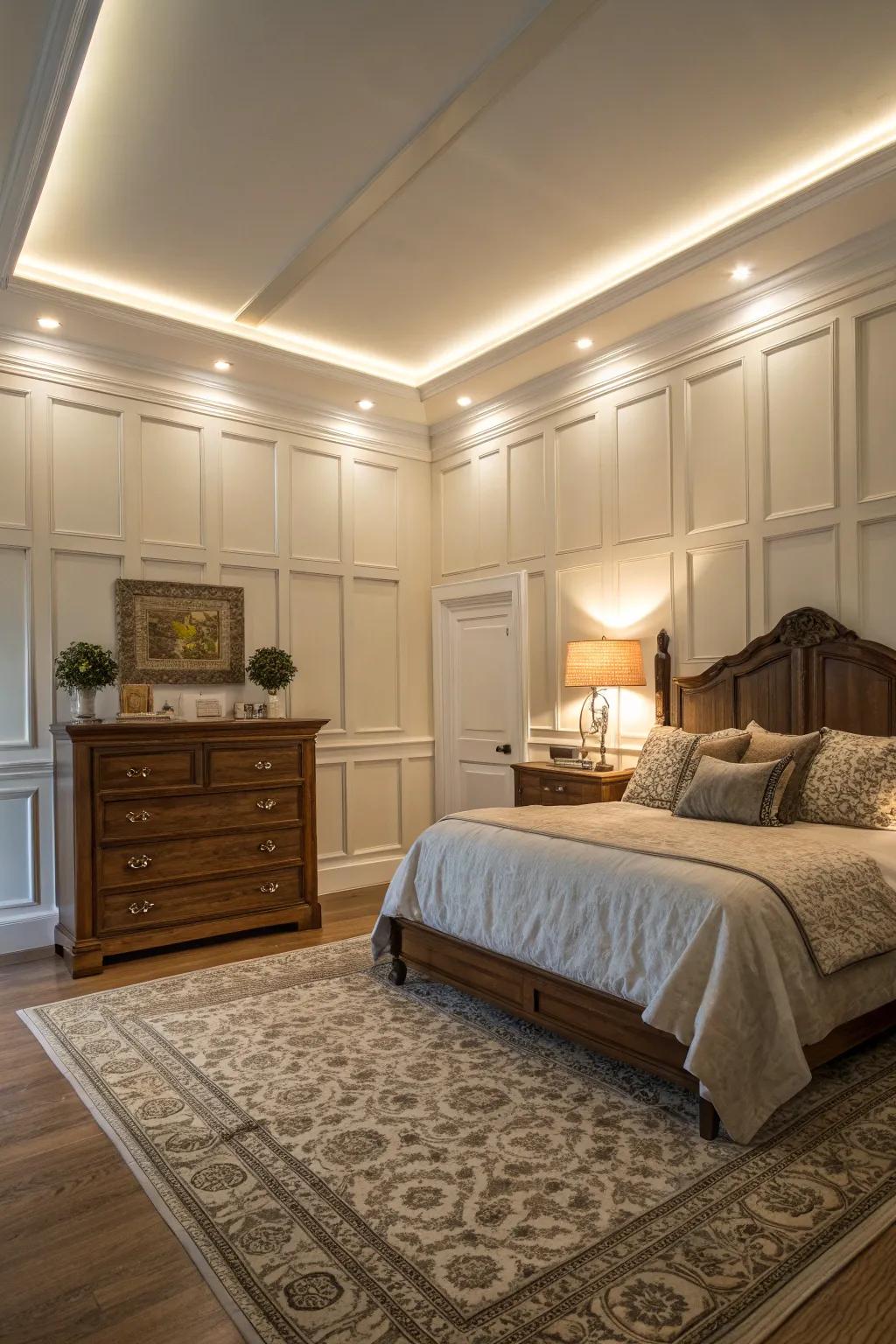 Cultivate a welcoming ambiance through LED-lit wainscoting.