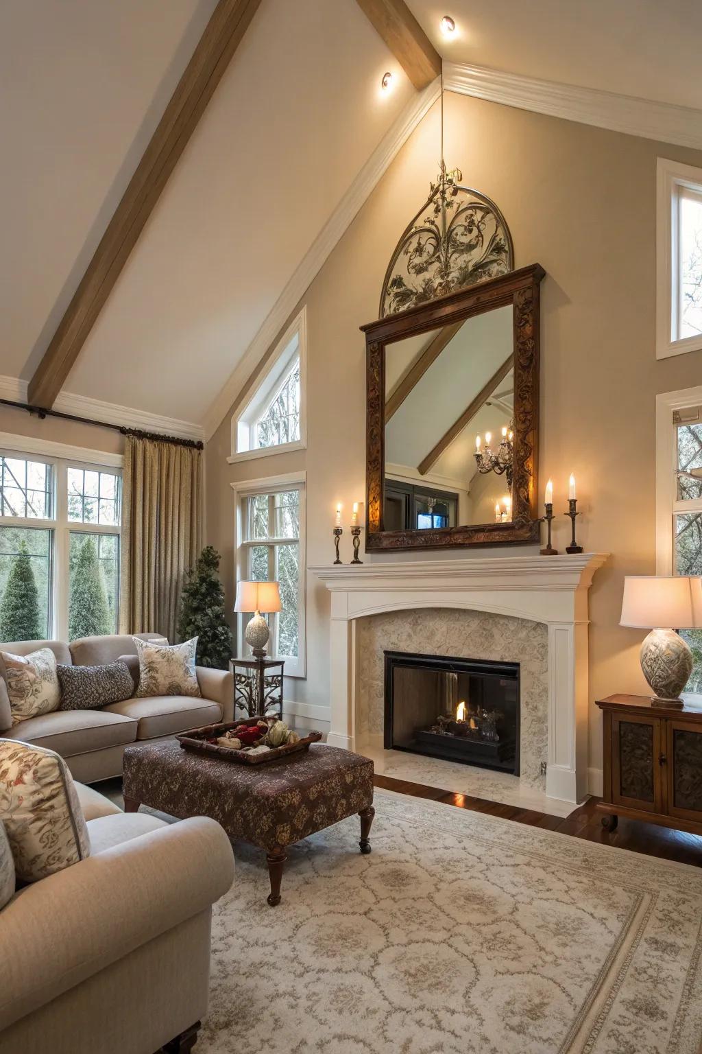 Mirrors add light and a sense of spaciousness.