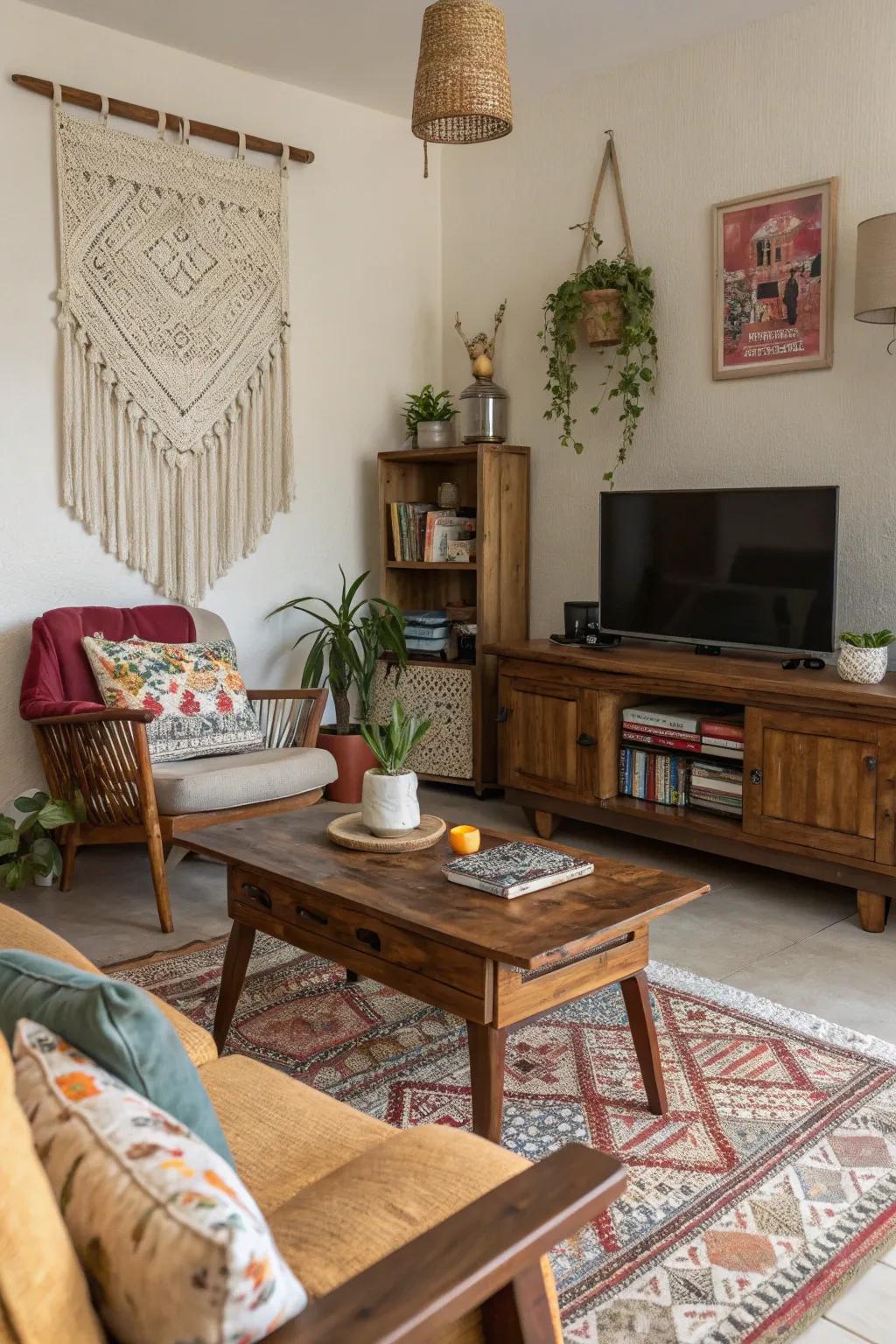 DIY and upcycling can add unique character to your living room.