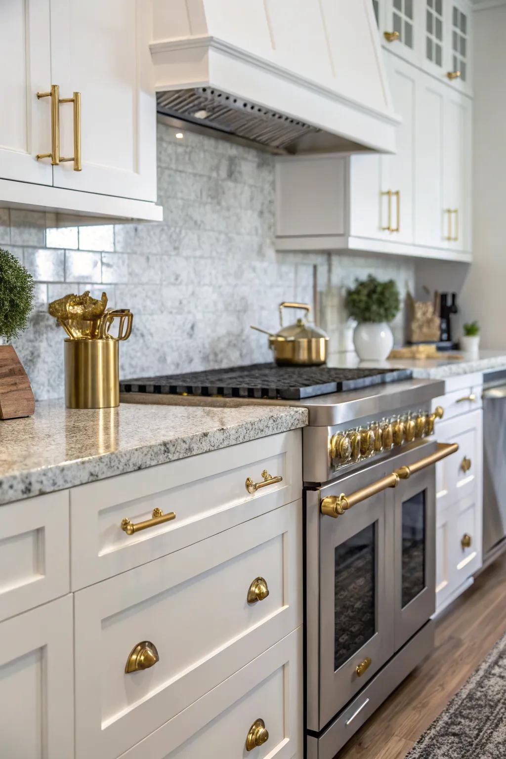 Combining different metallic finishes adds a sleek, modern touch to kitchen decor.