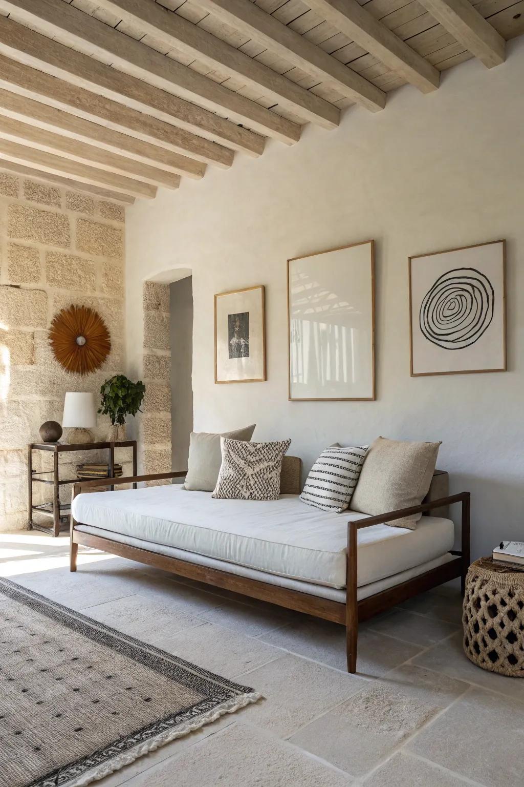 Minimalist daybed showcasing clean lines and understated elegance.