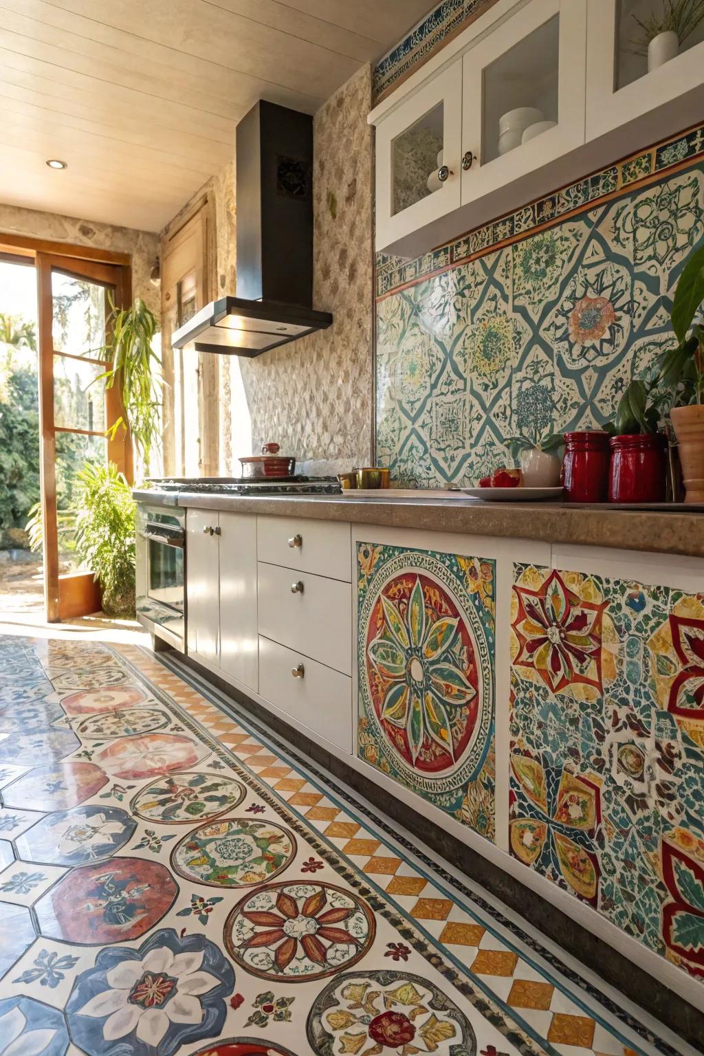 Creative patterns add a sense of adventure to your kitchen.