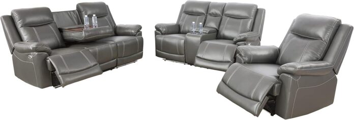Dimmed Lights And A 3 Piece Power Recliner Sofa Set