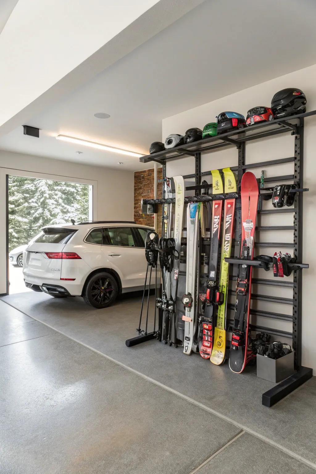 Adjustable systems offer flexibility for diverse ski storage needs.