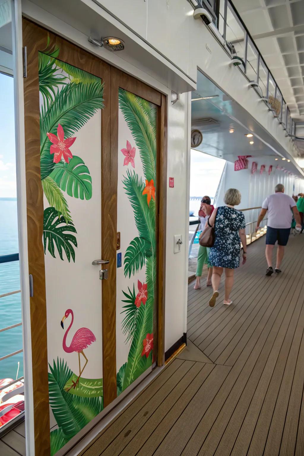 Transform your cruise door into a tropical oasis.