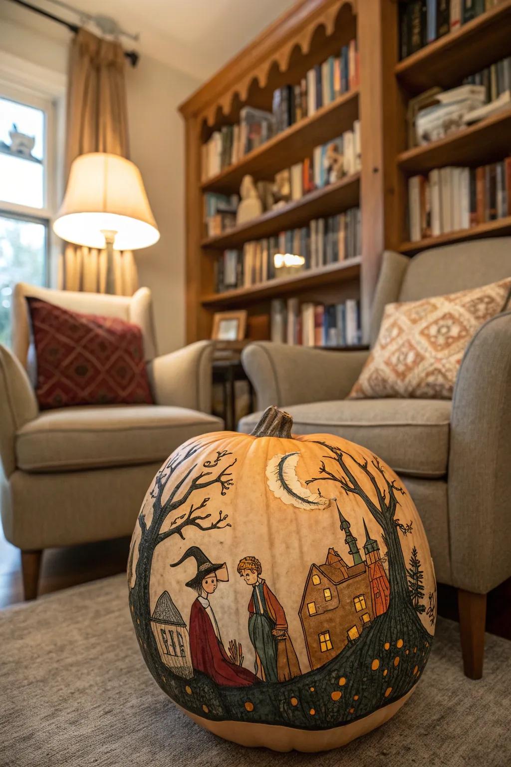 Celebrate literature by turning pumpkins into book-inspired art.
