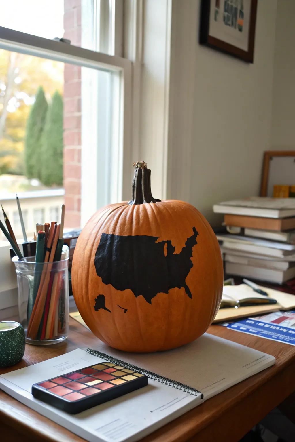Show your state pride with a pumpkin painted in your state’s shape.