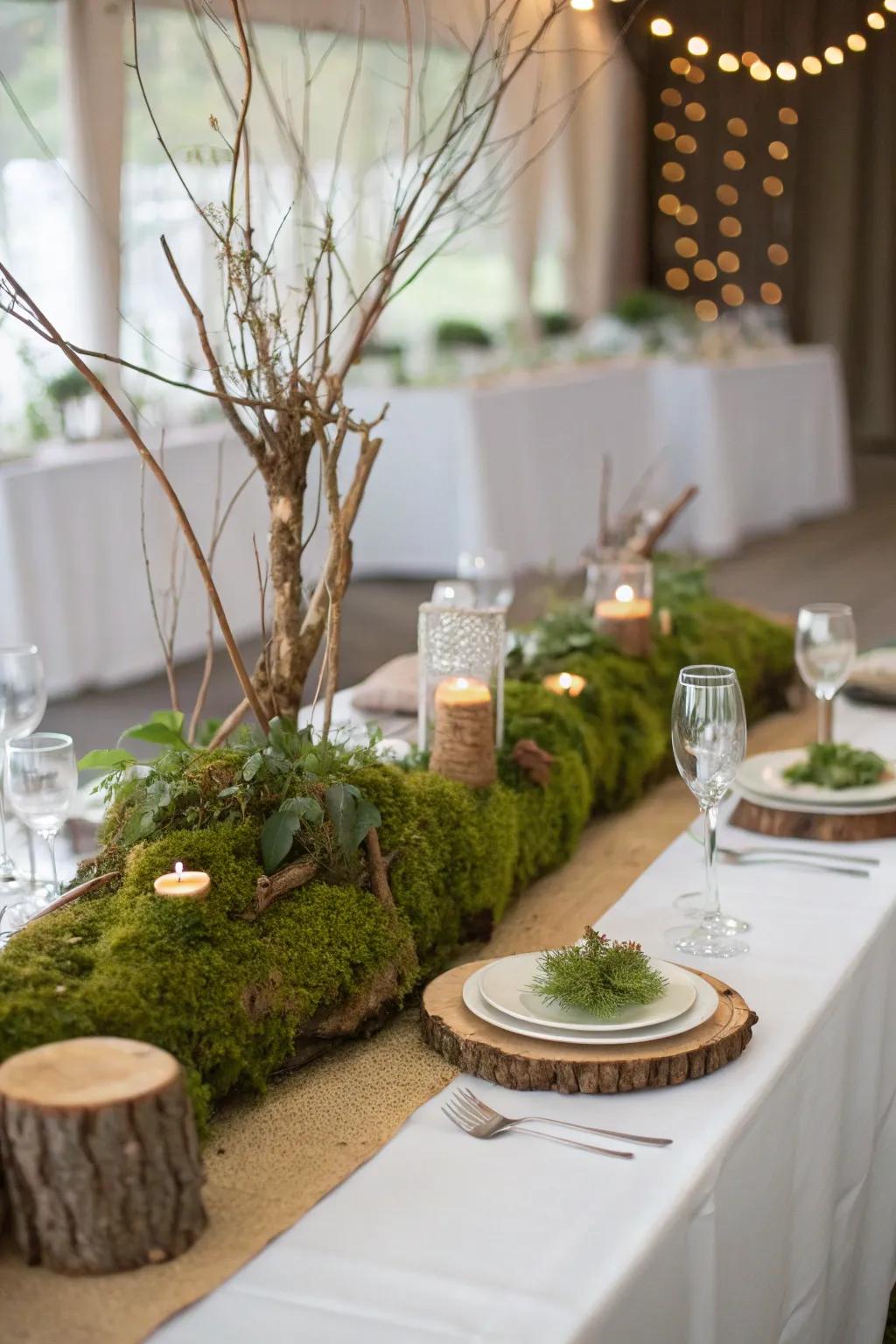 Nature-inspired decor brings an earthy and organic feel to tables.