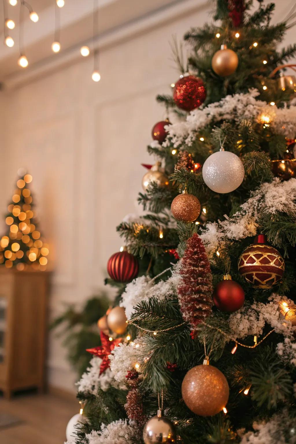 Layered textures add depth and interest to the tree.