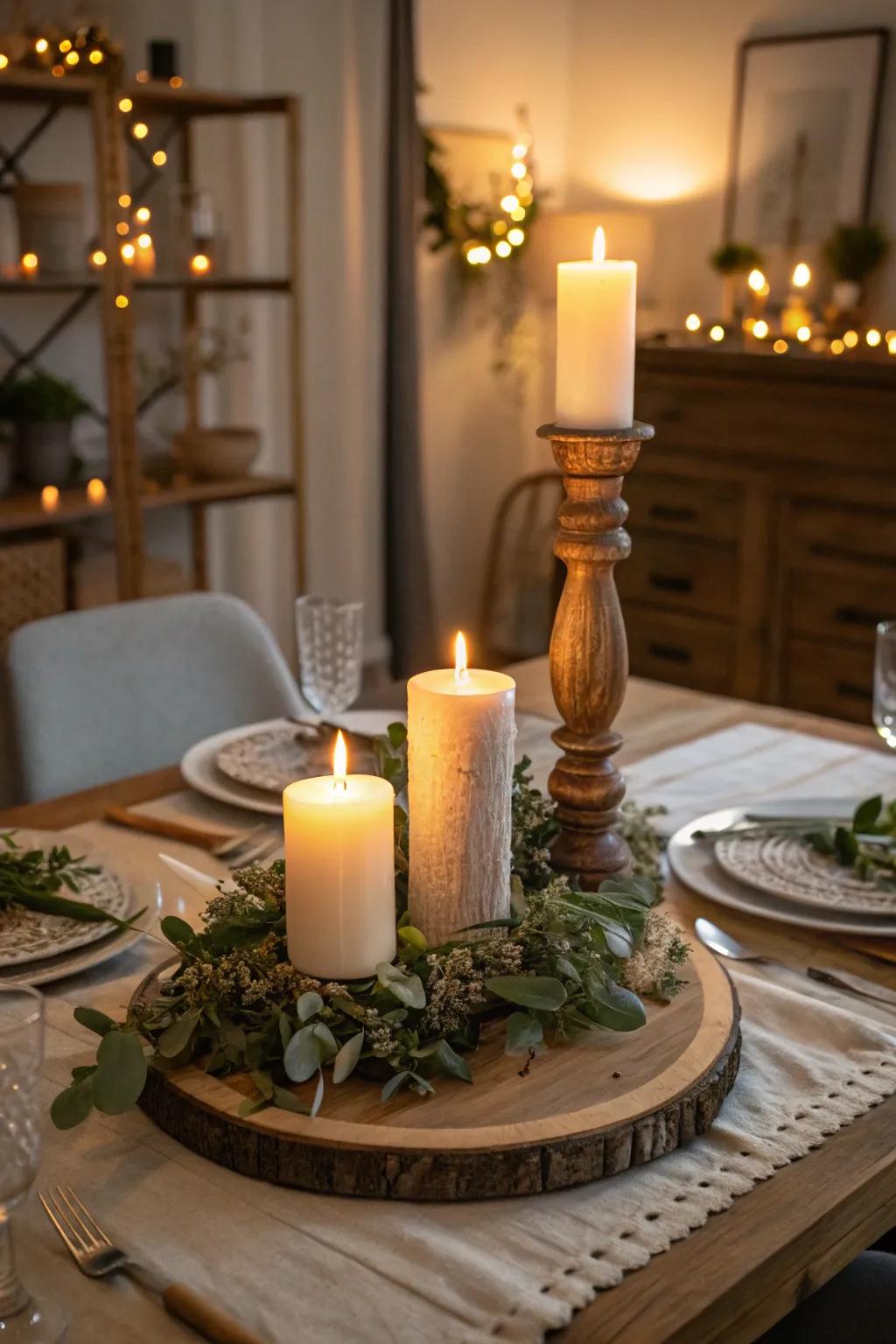 Set the mood with candlelit charm.